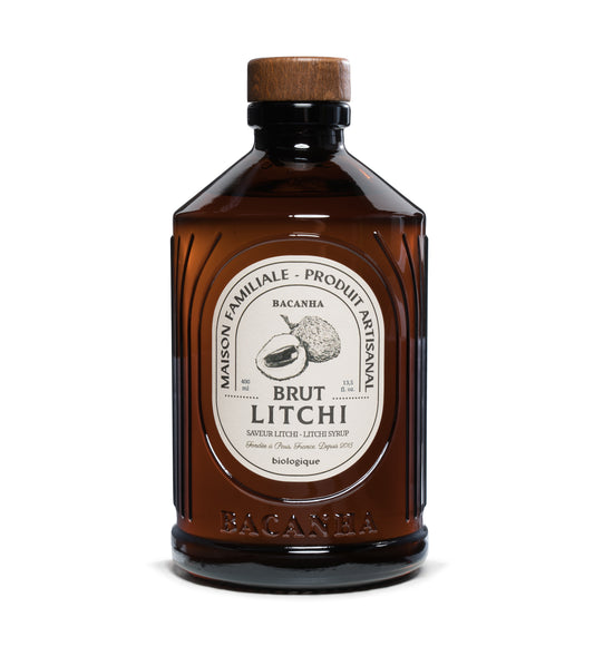 Bacanha - Lychee Organic Syrup - 400ml / 13.52oz Glass Bottle