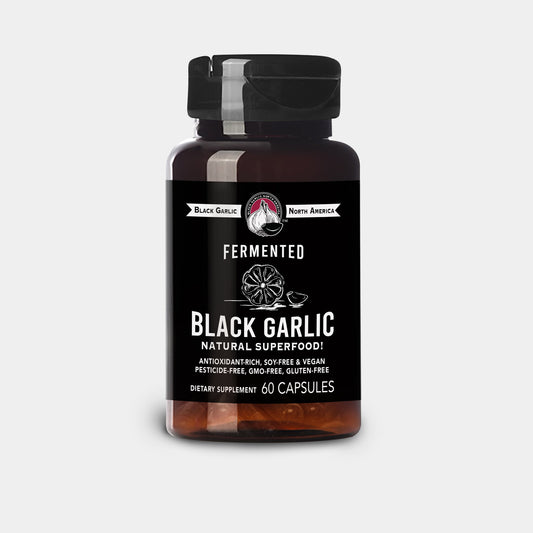 Black Garlic Capsules – Natural SUPERFOOD 60 Capsules / 30 Servings (1,000mg/Serving)