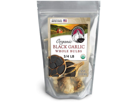 black garlic "organic american" whole bulbs (large 3/4 pound bag)...aged and fermented 120 days