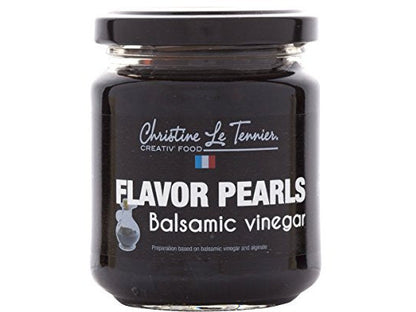 christine le tennier flavored pearls, 7oz jar, france balsamic vinegar