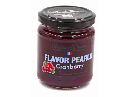 christine le tennier flavored pearls, 7oz jar, france cranberry