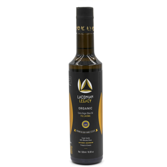 2023 Laconian Legacy Organic Extra Virgin Olive Oil , New Harvest, 100 % Athinolia Olives , High Phenolic , 500ml