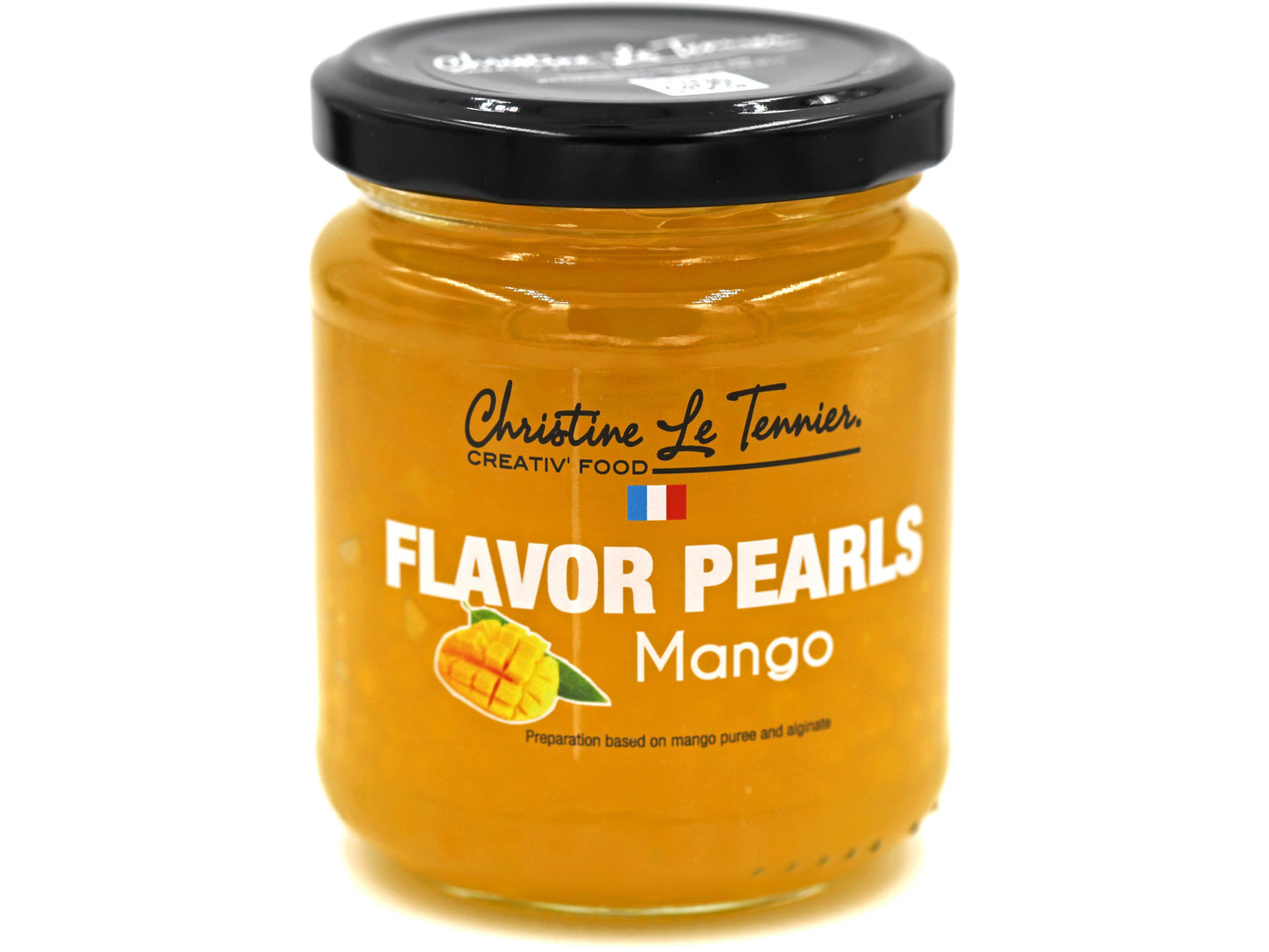 christine le tennier flavored pearls, 7oz jar, france mango