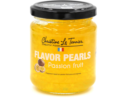 christine le tennier flavored pearls, 7oz jar, france passion fruit